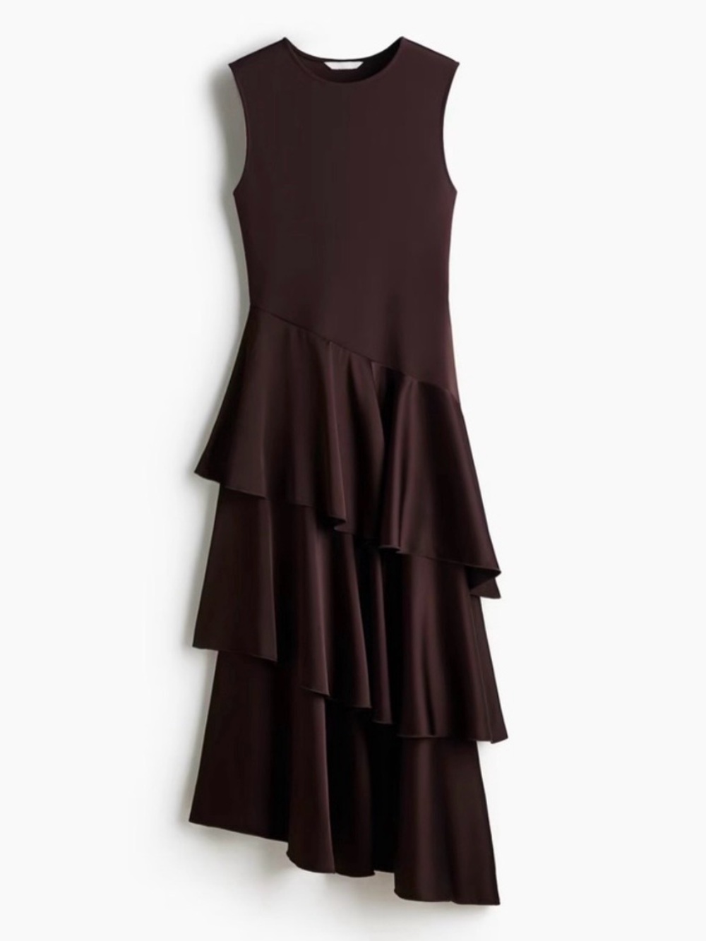 H&M Ponte Knit Satin Tiered Skirt Dress